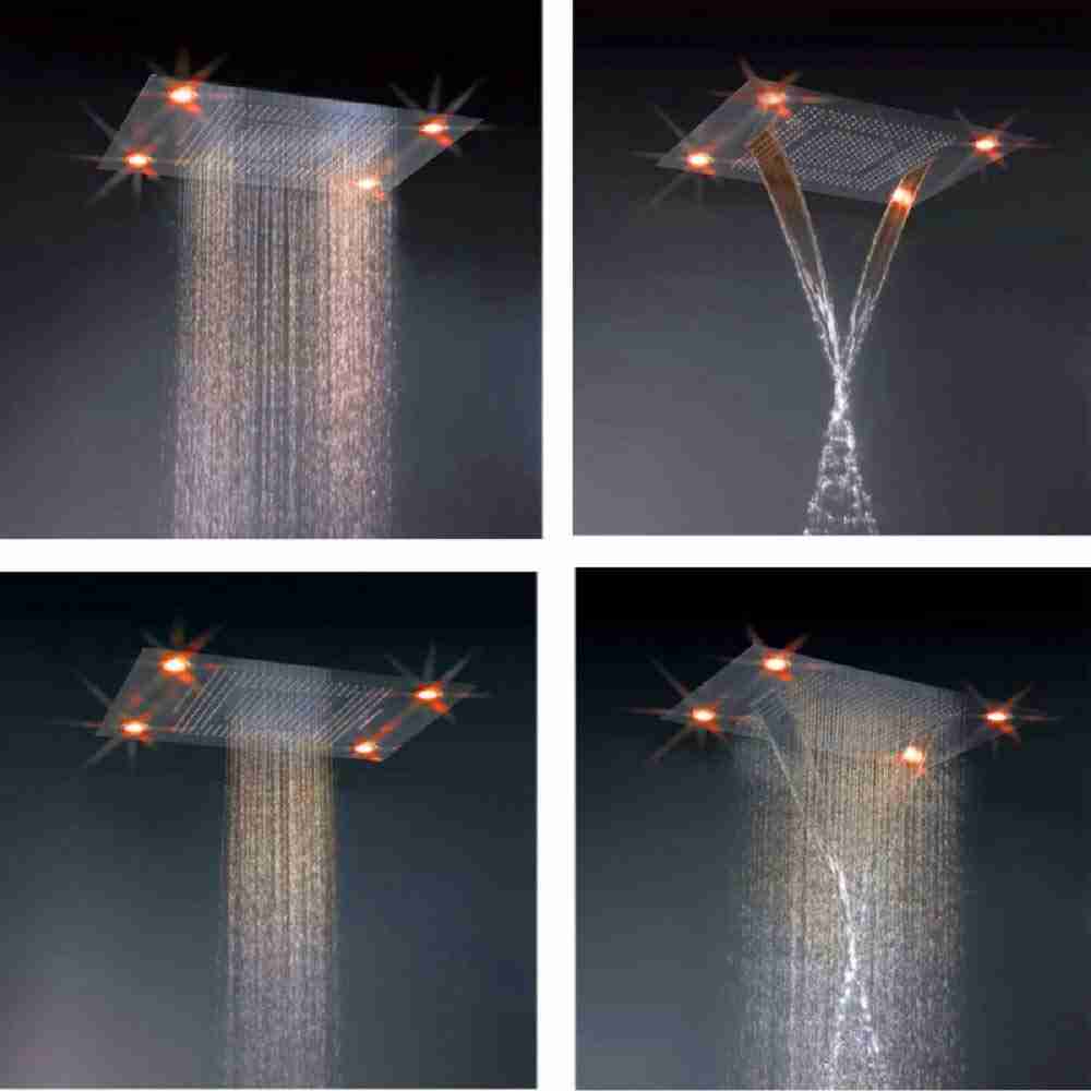 Head Review 2023 The Luxurious Shower Head Experience | Bathroom Accessories Cascada Rectangle 4 function shower head multi color LED light Review