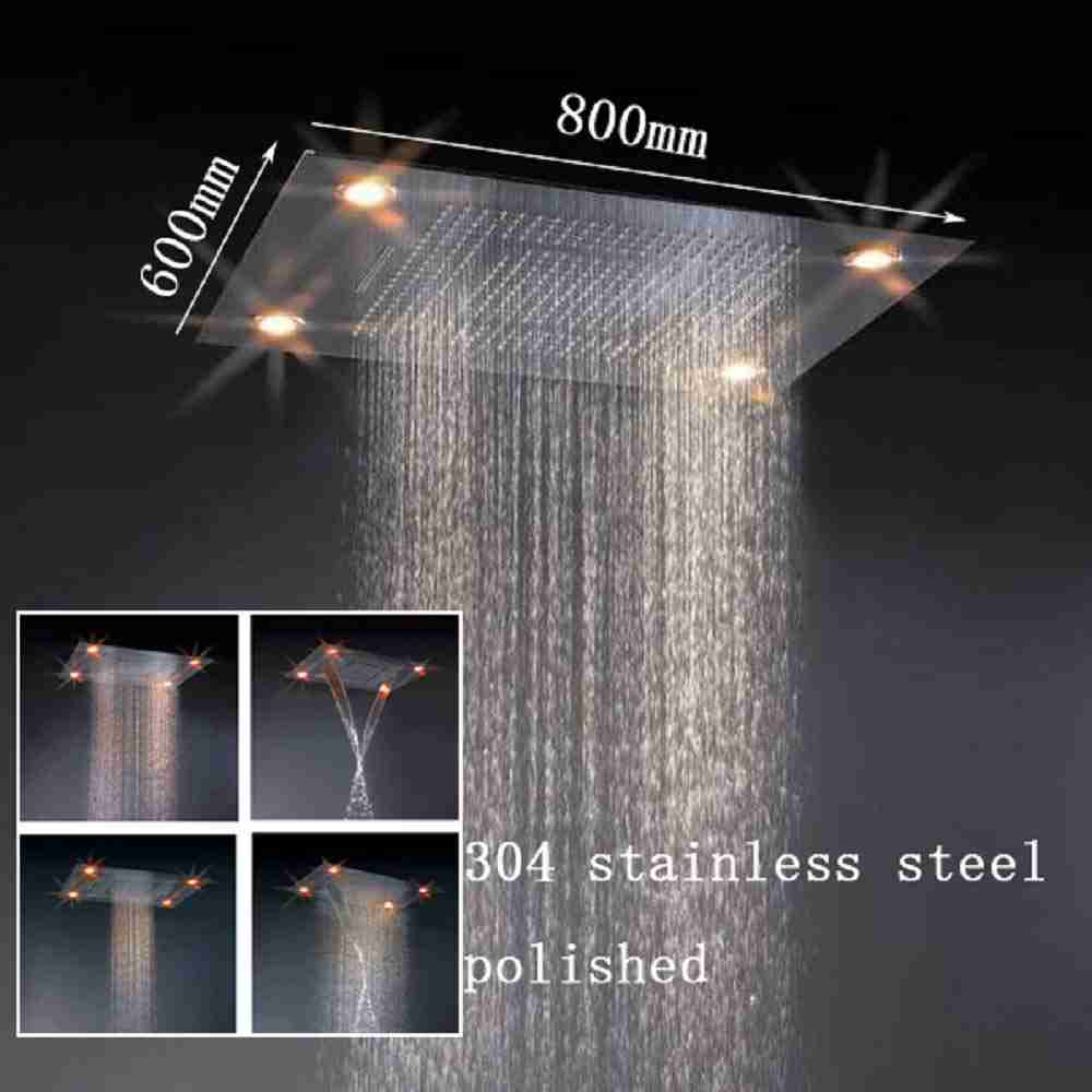 Cascada Rectangle 4 function shower head multi-color LED light Cascada Rectangle 4 function shower head multi-color LED light