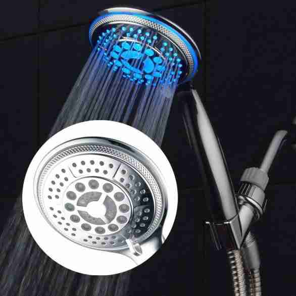 DreamSpa All Chrome Water Temperature Controlled Color Changing LED Showerhead
