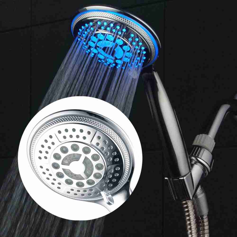 DreamSpa All Chrome Water Temperature Controlled Color Changing LED Showerhead DreamSpa All Chrome Water Temperature Controlled Color Changing LED Showerhead