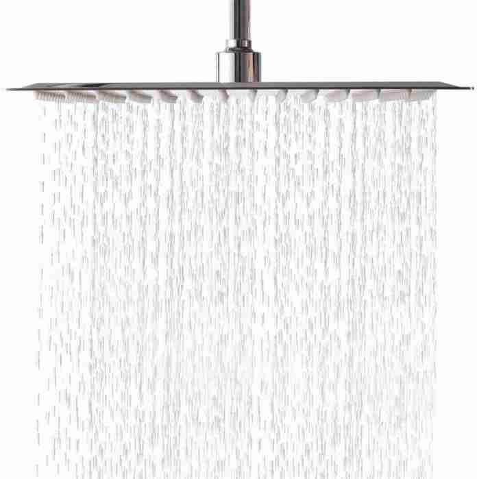 LORDEAR F01082CH Solid Square Ultra-Thin 304 Stainless Steel Adjustable Rain Shower Head