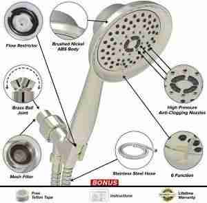 ShowerMaxx – 6 Spray Settings Luxury Spa Grade Handheld Shower Head