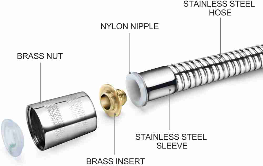 Blissland Shower Hose Extra Long 118 Inches Chrome Shower Head | Shower Hose Blissland Shower Hose Extra Long 118 Inches Chrome Shower Head
