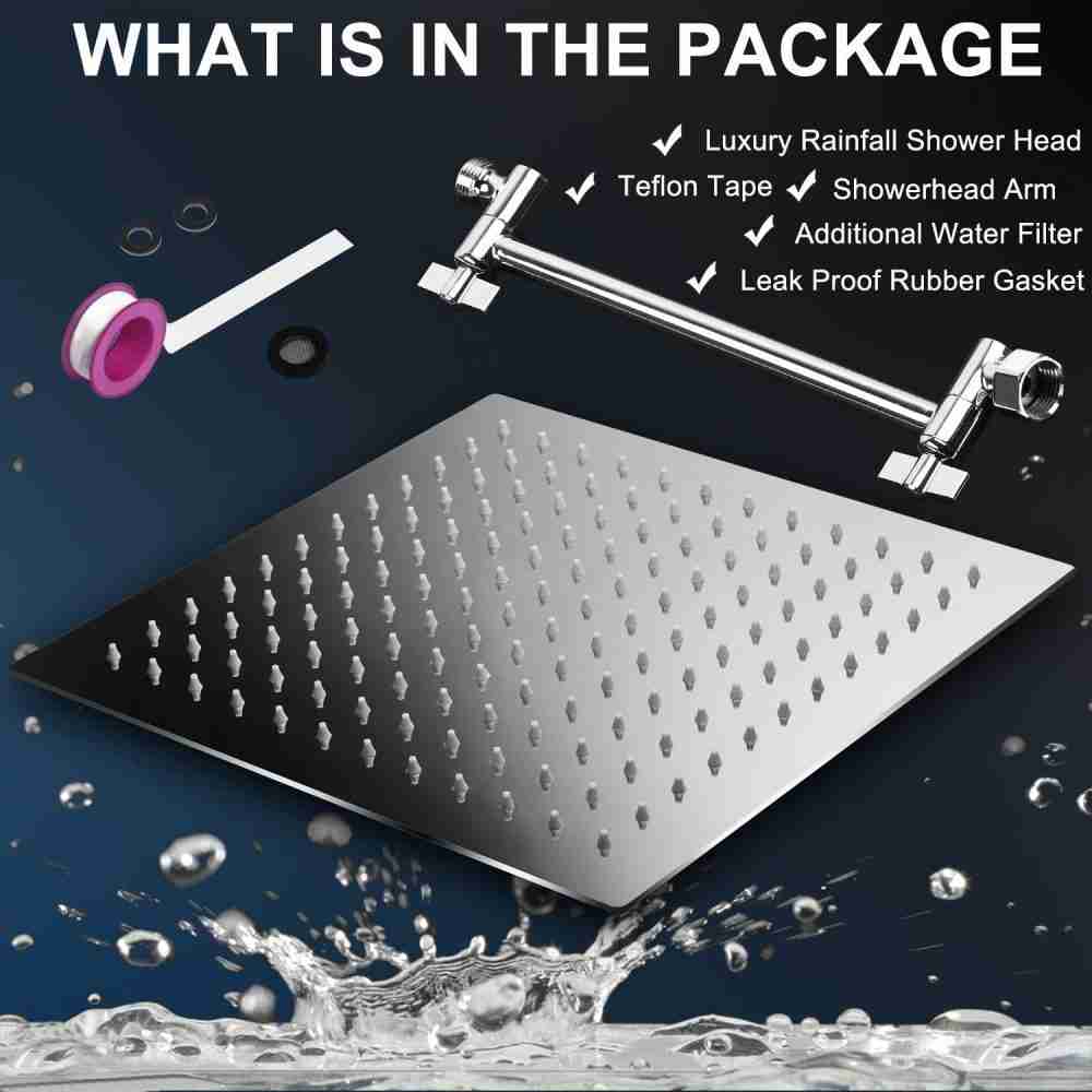 MeSun High Pressure Showerhead with Arm | Bathroom Accessories MeSun 12 Inch High Pressure Showerhead with Arm