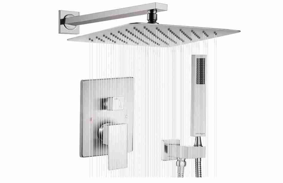 Esnbia Brushed Nickel Shower System Faucet Set with Valve