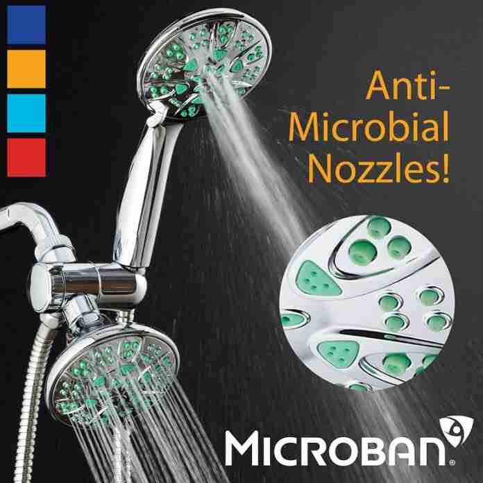 Antimicrobial Anti-Clog Rainfall Shower Combo