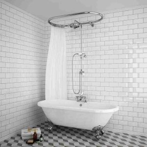 Overhead Shower and Victorian Bathtub