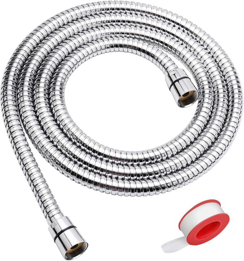 Blissland Shower Hose, 69 Inches Extra Long Stainless Steel Handheld Shower Head Hose with Brass Insert and Nut - Durable and Flexible(Chrome)
