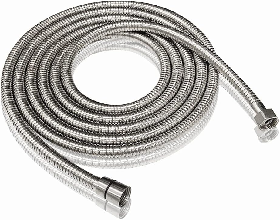 PHASAT Shower Hose,138 Inches Extra Long Shower Hose Replacement,304 Stainless Steel Shower Head Hose Extension Brushed Nickel,A3107N-3.5