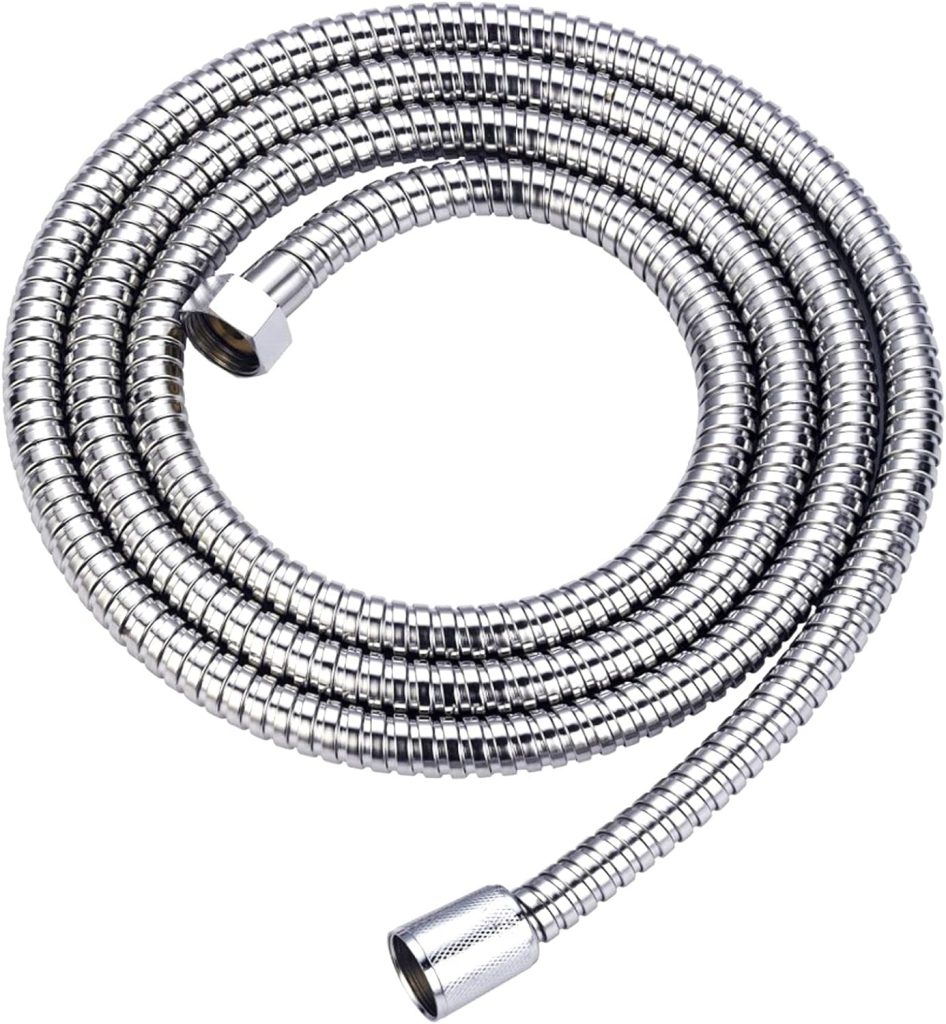 Voolan 69 Inches Shower Hose, Extra Long Stainless Steel Handheld Shower Hose, Universal Replacement G1/2 Threaded Insert and Nut (Chrome)