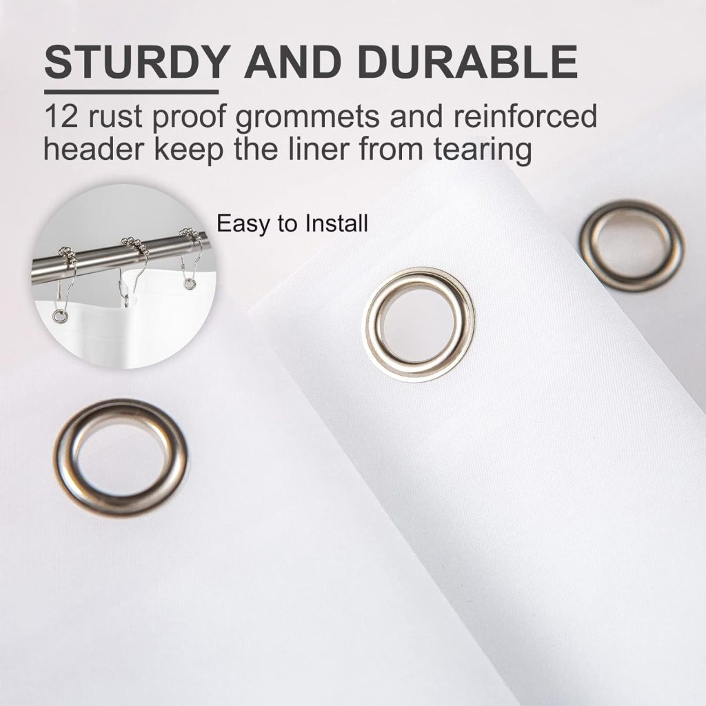 Amazer Extra Long Shower Curtain Liner 72 x 84 Clear Plastic Shower Liner PEVA Waterproof Inside Shower Curtains for Bathroom with 3 Magnets and Rustproof Grommets