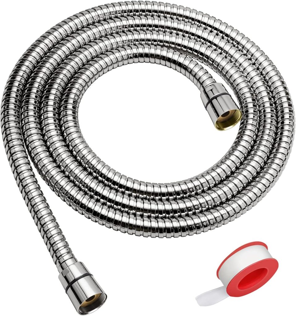 Blissland Shower Hose, 79 Inches Extra Long Stainless Steel Handheld Shower Head Hose with Brass Insert and Nut - Durable and Flexible(Brushed Nickel)