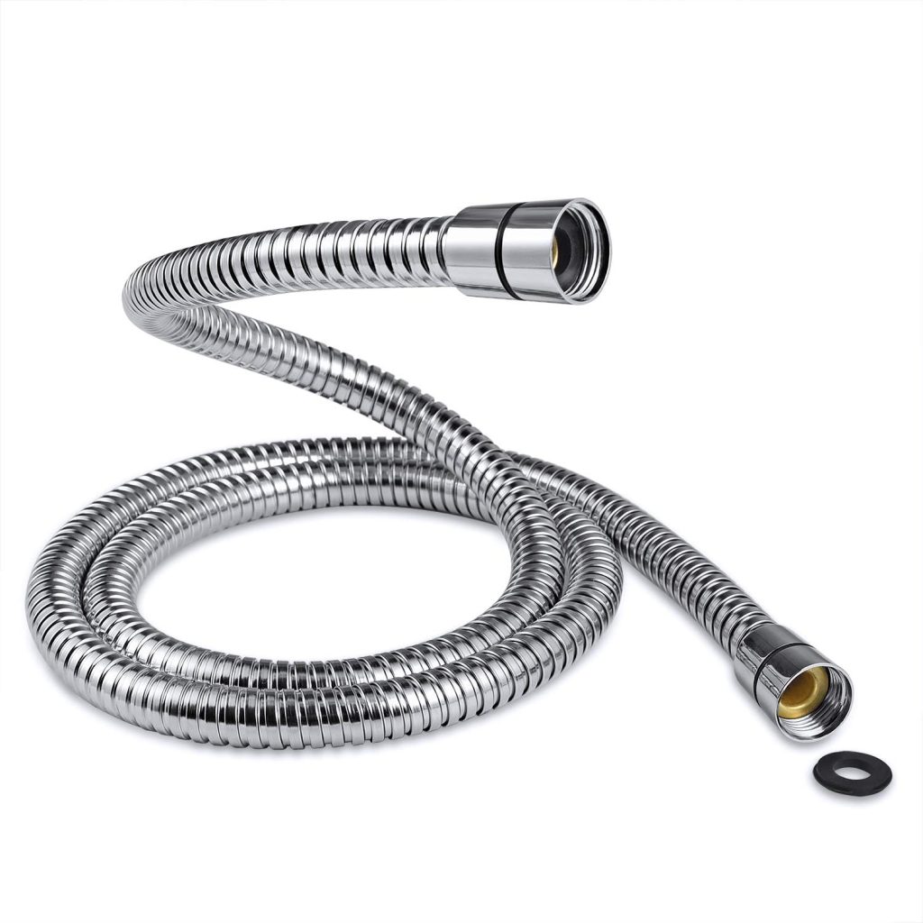 Couradric Shower Hose, 59-inch Stainless Steel Showerhead Hose with G1/2 Universal Brass Connector, Chrome