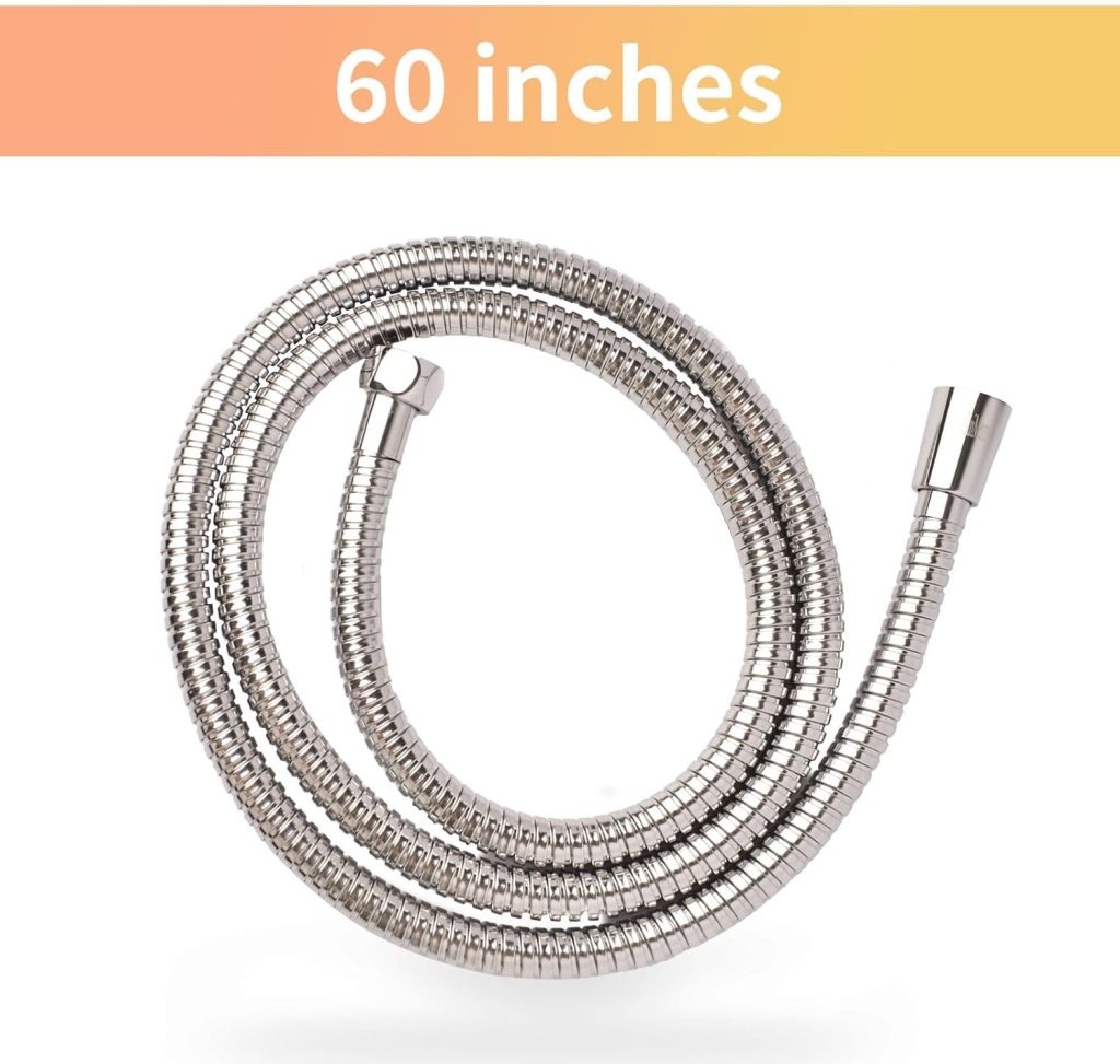 GuiMemi Universal 60-119 Inch Flexible Shower Hose - Extra Long,Anti-Winding Stainless Steel,Portable Hose Sink Hose Rv Shower Hose Flexible Shower Hose Shower Pipe Chrome (100)