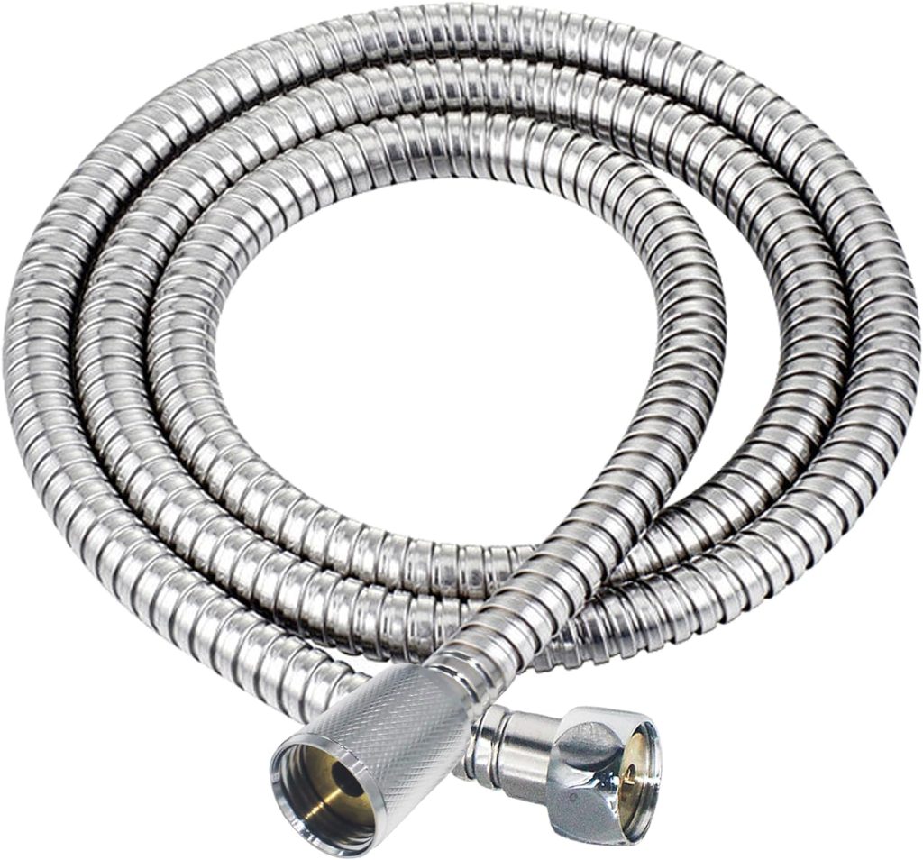PLUMBINGMASTER Shower Hose 60 Inches Stainless Steel Handheld Shower Head Hose Replacement with Brass Nut Long Fexible Shower Hose Extension