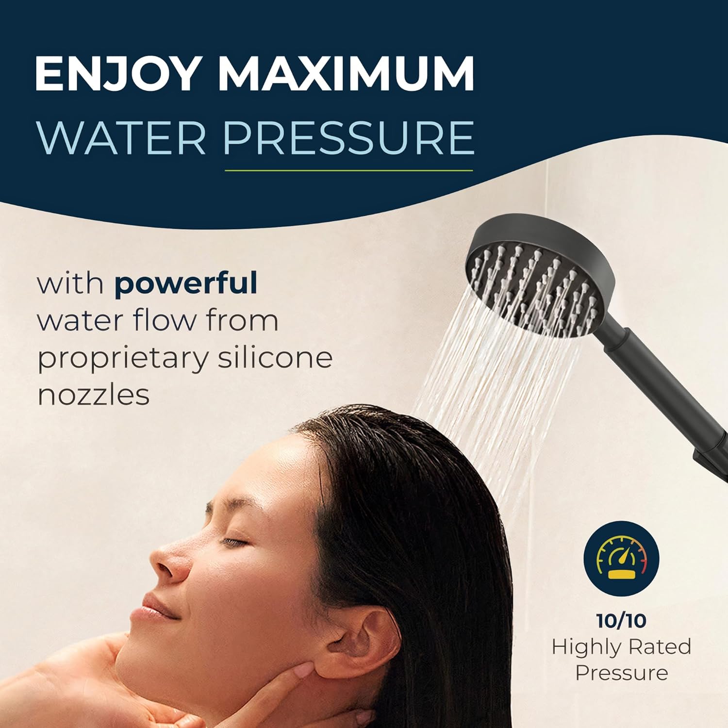 ALL METAL Handheld Shower Head with Hose and Brass Holder- CHROME - 2.5 GPM High Pressure Shower Heads - Hand Shower Head with Adjustable Shower Wand Bracket - 6ft Flexible Extension