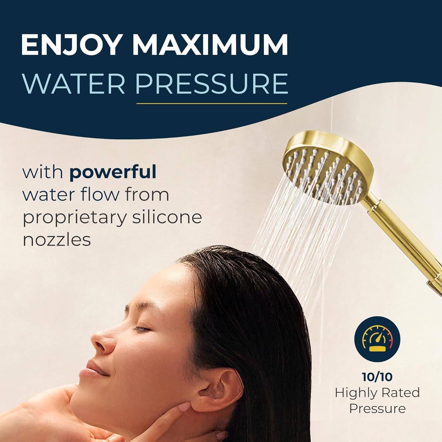 ALL METAL Handheld Shower Head with Hose and Brass Holder- CHROME - 2.5 GPM High Pressure Shower Heads - Hand Shower Head with Adjustable Shower Wand Bracket - 6ft Flexible Extension