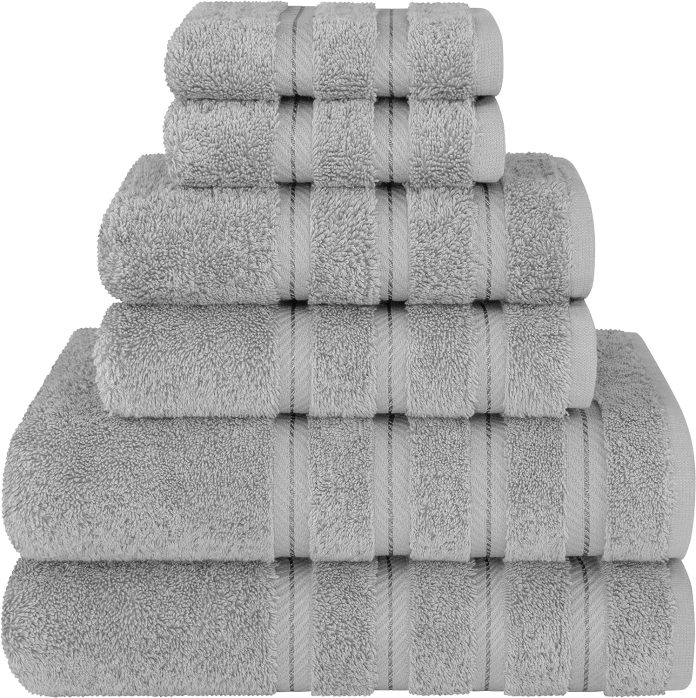 american soft linen luxury 6 piece towel set 2 bath towels 2 hand towels 2 washcloths 100 turkish cotton towels for bath