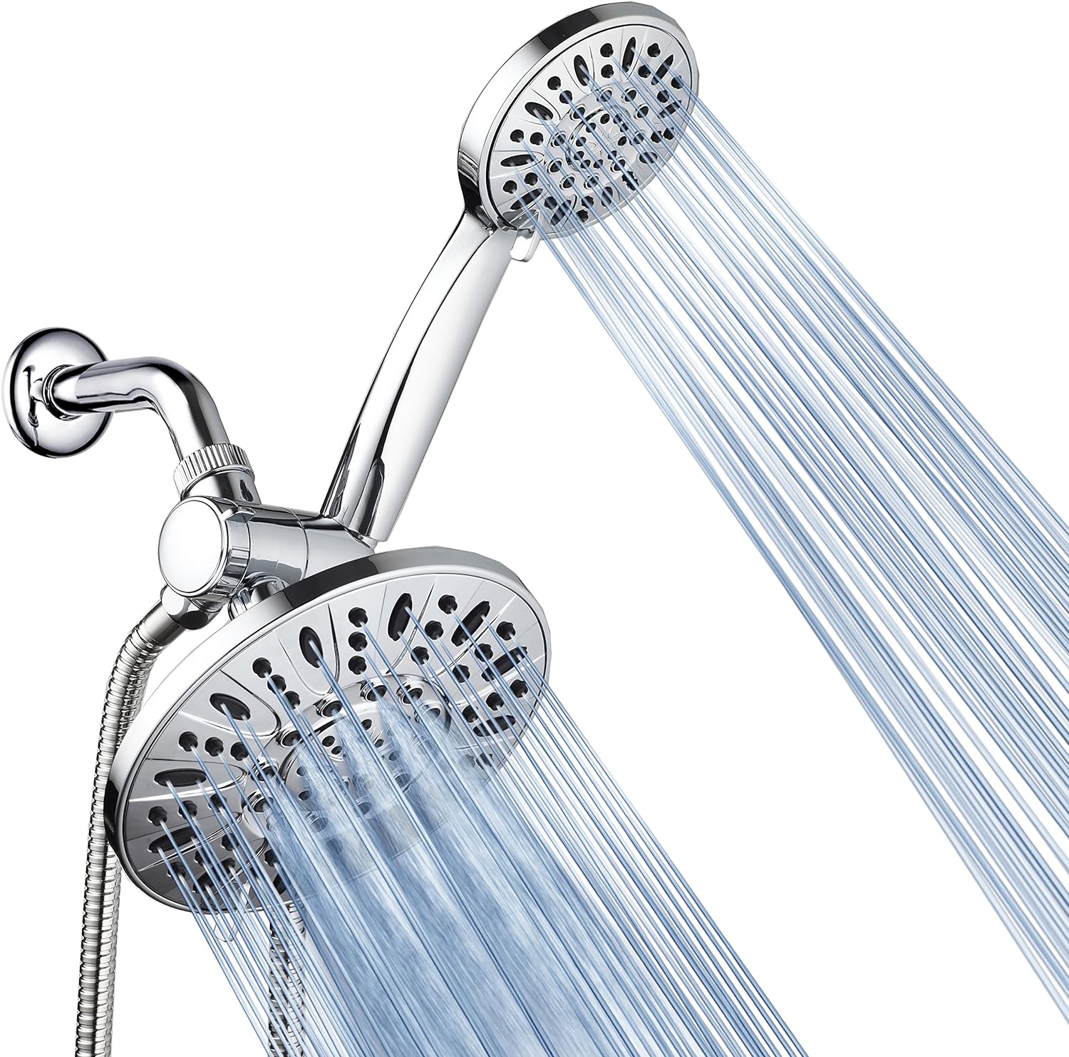 AquaDance 7 Premium High Pressure 3-Way Rainfall Combo for The Best of Both Worlds - Enjoy Luxurious Rain Showerhead and 6-Setting Hand Held Shower Separately or Together - Chrome Finish - 3328