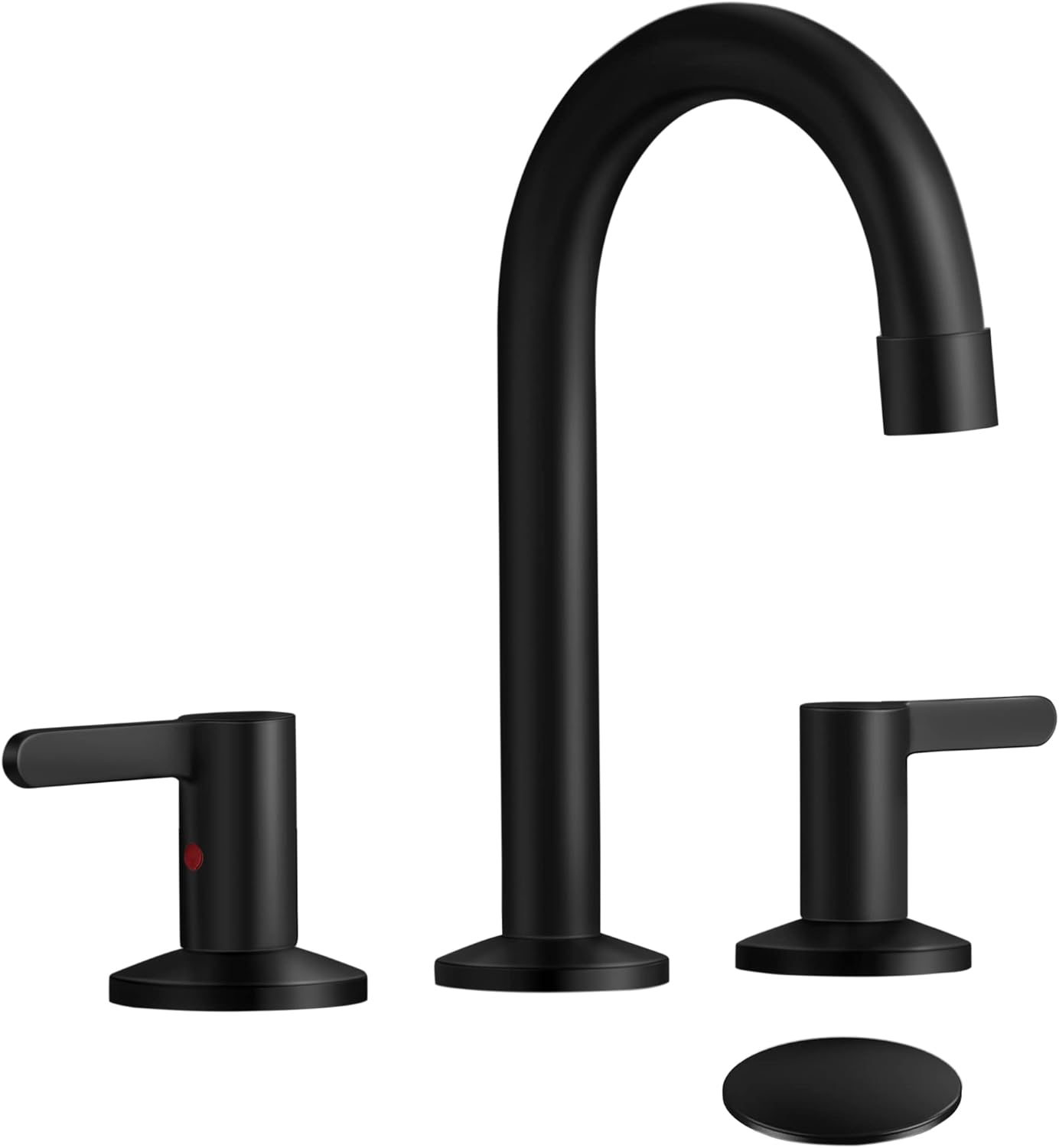 Bathroom Faucet 3 Hole ARRISEA 8 Inch Widespread Bathroom Faucet with Pop Up, Matte Black Bathroom Faucets for Sink 3 Hole, 2 Handle Vanity Faucet for Bathroom Sink, BF012-1-MB