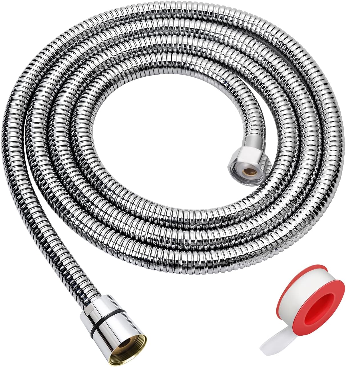 Blissland Shower Hose Extra Long 90 Inches Stainless Steel Handheld Shower Head Hose with Brass Insert and Nut - Lightweight and Flexible