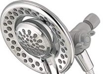 delta faucet 4 setting in2ition 2 in 1 dual shower head with handheld chrome round shower head with hose detachable show