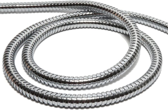 hotelspa 5 to 7 foot extra long stretchable stainless steel shower hose stretches to your needs