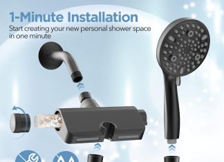 makefit filtered shower head with handheld combo dual 2 in 1 spa system with massage shower head and 10 modes hand held