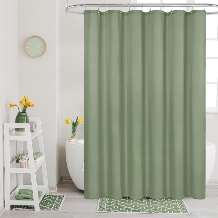 mitovilla blue fabric shower curtain liner light blue shower curtain or liner for modern bathroom decor waterproof washa