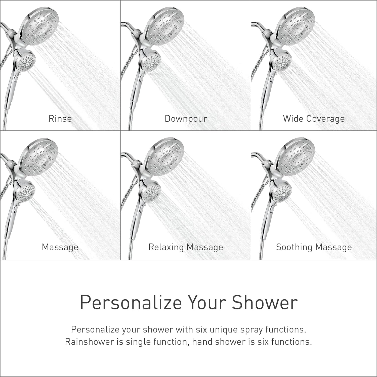 Moen Engage Magnetix Chrome 2.5 GPM Handheld/Rain Shower Head 2-in-1 Combo Featuring Magnetic Docking System, Rain Shower Head with Removable Handheld Spray, 26009