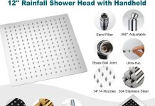 shower head 12 shower head combo nerdon dual square shower head rainfall shower head with handheld with 15 brass adjusta