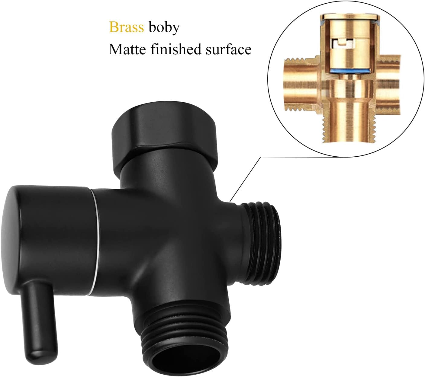 Sneatup Solid Brass 3-way G1/2 Shower Diverter
