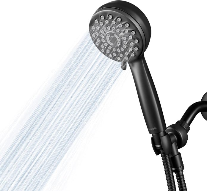 waterpik high pressure hand held shower head with hose powerpulse massage 7 mode matte black xpb 765me
