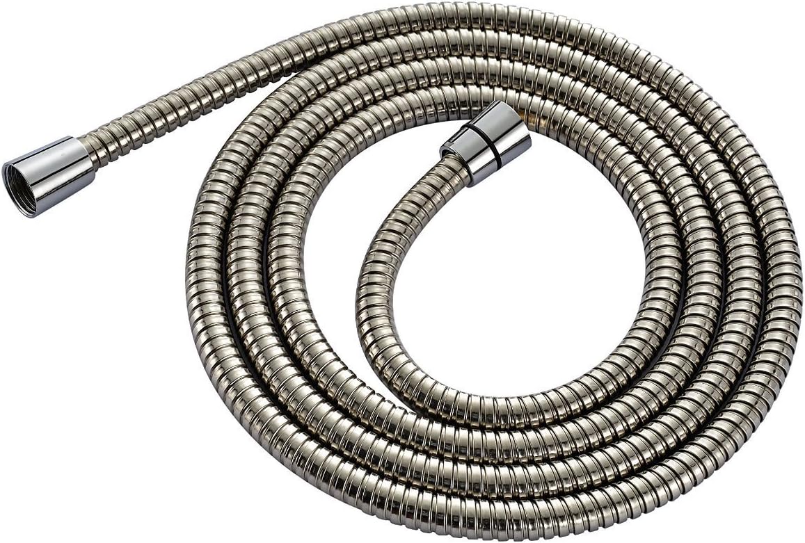 YODEL Shower Hose 96 Inches Extra Long Steel Handheld Shower head Hose with Solid Brass Connector,Chrome