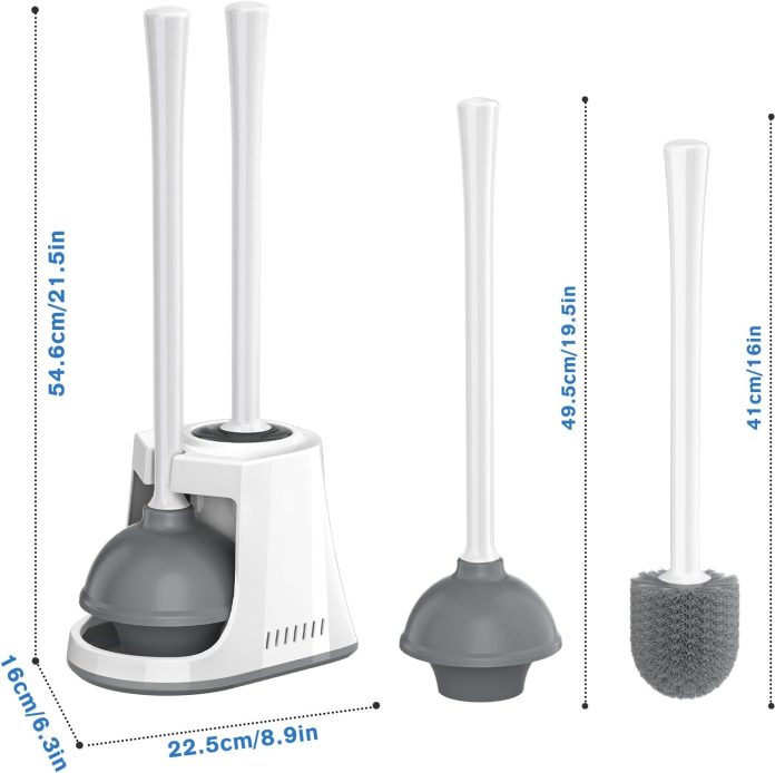 toilet plunger and brush bowl brush and heavy duty toilet plunger set with ventilated holder 2 in 1 toilet brush and plu