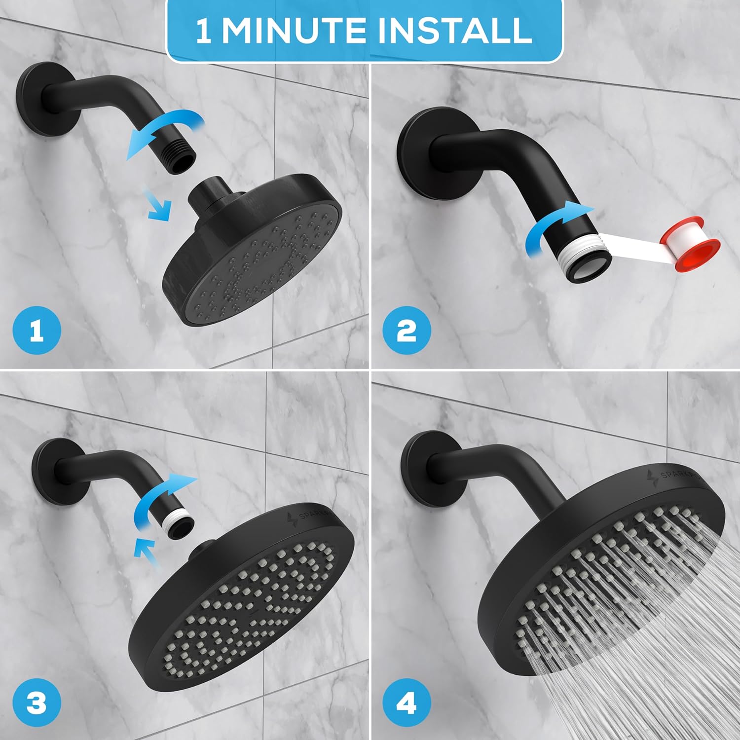 How Often Should You Clean A Rain Shower Head? | Bathroom Accessories sparkpod shower head high pressure rain premium quality luxury design 1 min install easy clean adjustable replacement fo