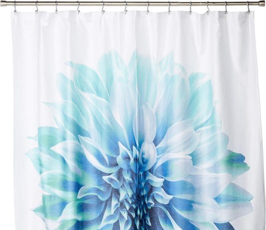 madison park norah cotton shower curtain oversized realistic floral print design modern bathroom decor machine washable 