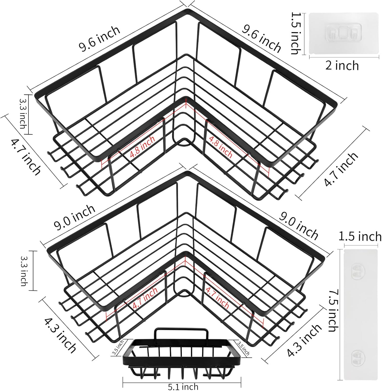 3Pack Shower Caddy Bathroom Organizers and Storage Shower Shelves Home Decor Apartment Essentials Kitchen Bathroom Accessories No Drilling 3Pack Shower Caddy Bathroom Organizers and Storage Shower Shelves Home Decor Apartment Essentials Kitchen Bathroom Accessories No Drilling