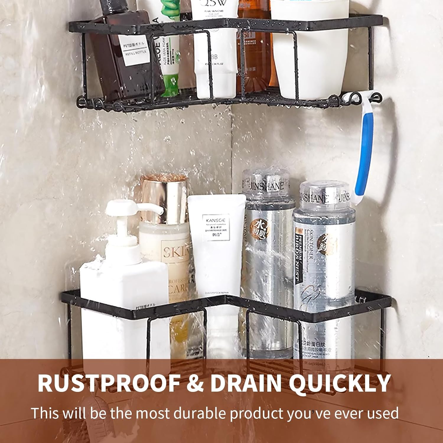 3Pack Shower Caddy Bathroom Organizers and Storage Shower Shelves Home Decor Apartment Essentials Kitchen Bathroom Accessories No Drilling 3Pack Shower Caddy Bathroom Organizers and Storage Shower Shelves Home Decor Apartment Essentials Kitchen Bathroom Accessories No Drilling