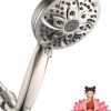JDO 6-Setting Shower Head with Handheld, High Pressure Hand held Shower Head, 4.7 Inch Chrome Detachable Showerhead Set with 59 Inch Stainless Steel Hose and Adjustable Showerhead Holder - Image 2