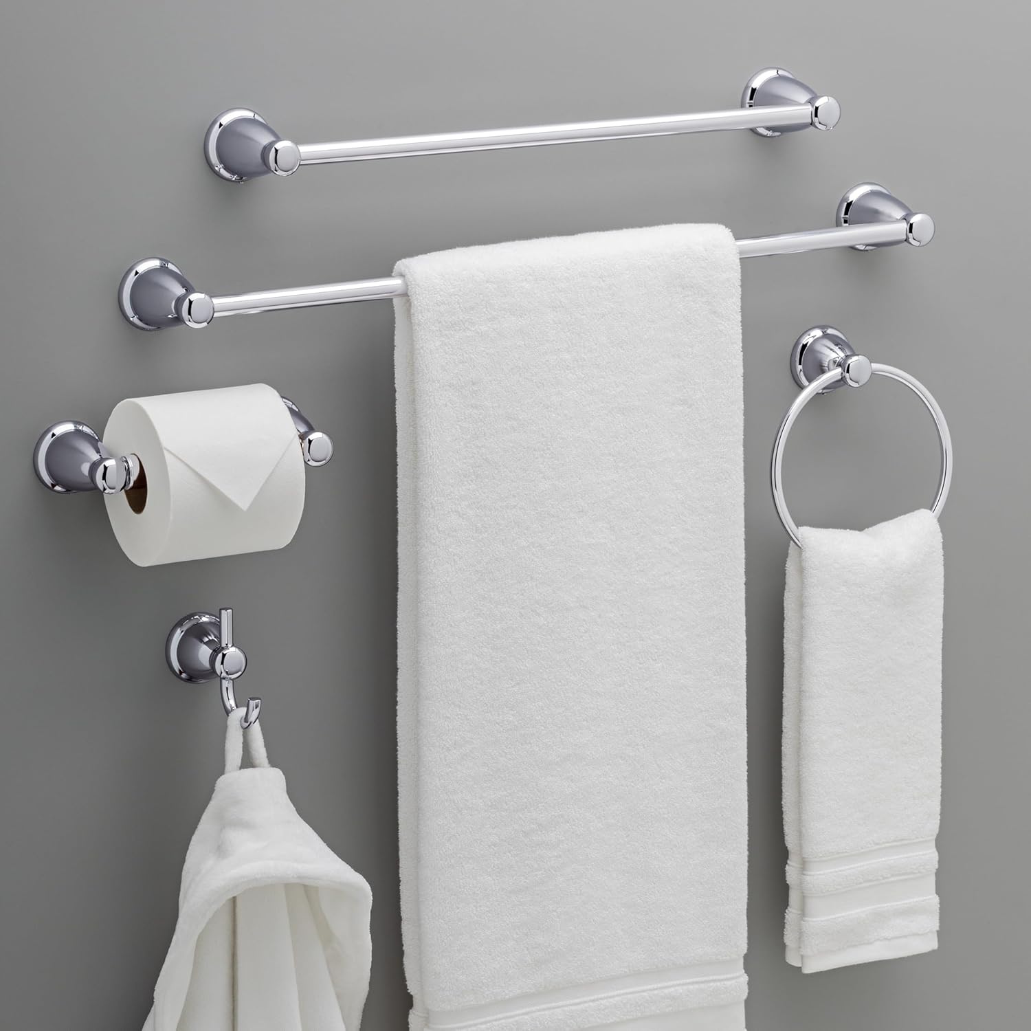 Franklin Brass Kinla 5-Piece Bathroom Set Oil-Rubbed Bronze 18, 24 Towel Bar Racks, Toilet Paper Holder, Ring, Hook KIN5PC-ORB Franklin Brass Kinla 5-Piece Bathroom Set Oil-Rubbed Bronze 18, 24 Towel Bar Racks, Toilet Paper Holder, Ring, Hook KIN5PC-ORB