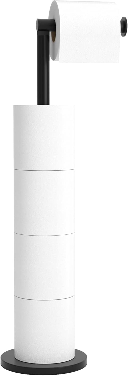 Freestanding Stainless Steel 5-Roll Toilet Paper Holder - Rustproof, Large Capacity Bathroom Storage Freestanding Stainless Steel 5-Roll Toilet Paper Holder - Rustproof, Large Capacity Bathroom Storage