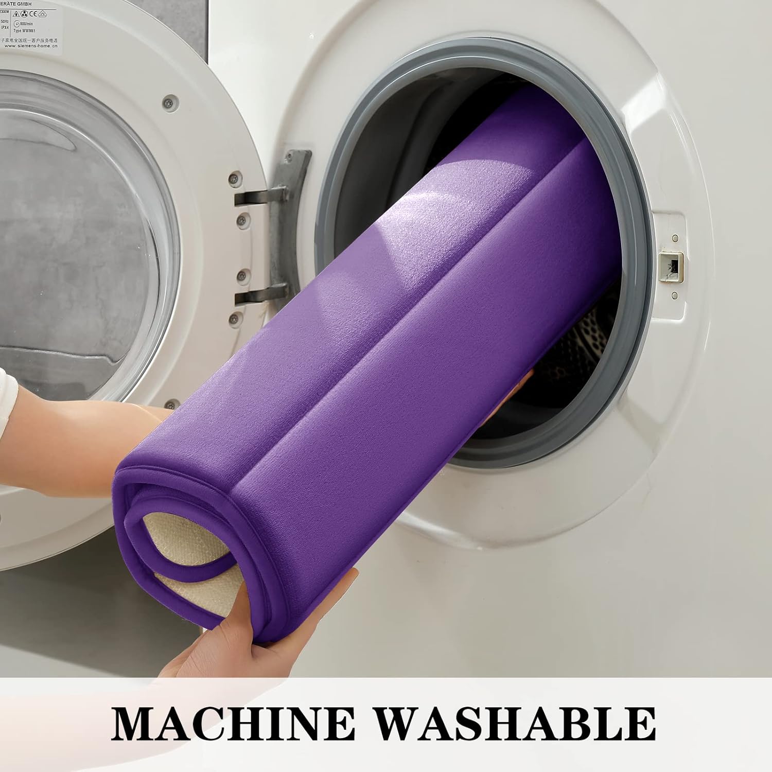 BYSURE Black Memory Foam Bathroom Rug Set 3 Piece, Non Slip Extra Soft Absorbent Washable  Dry Toilet Bath Mat Sets