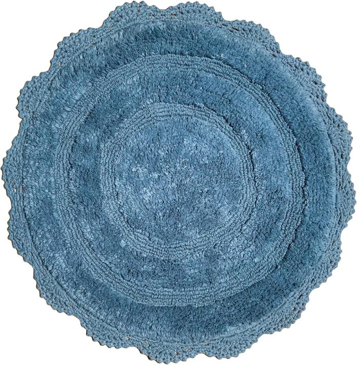 chardin-home-provincial-blue-crochet-bathrug100-cotton-round-bathmat-with-artisanally-handcrafted-crochet-border-24-inch