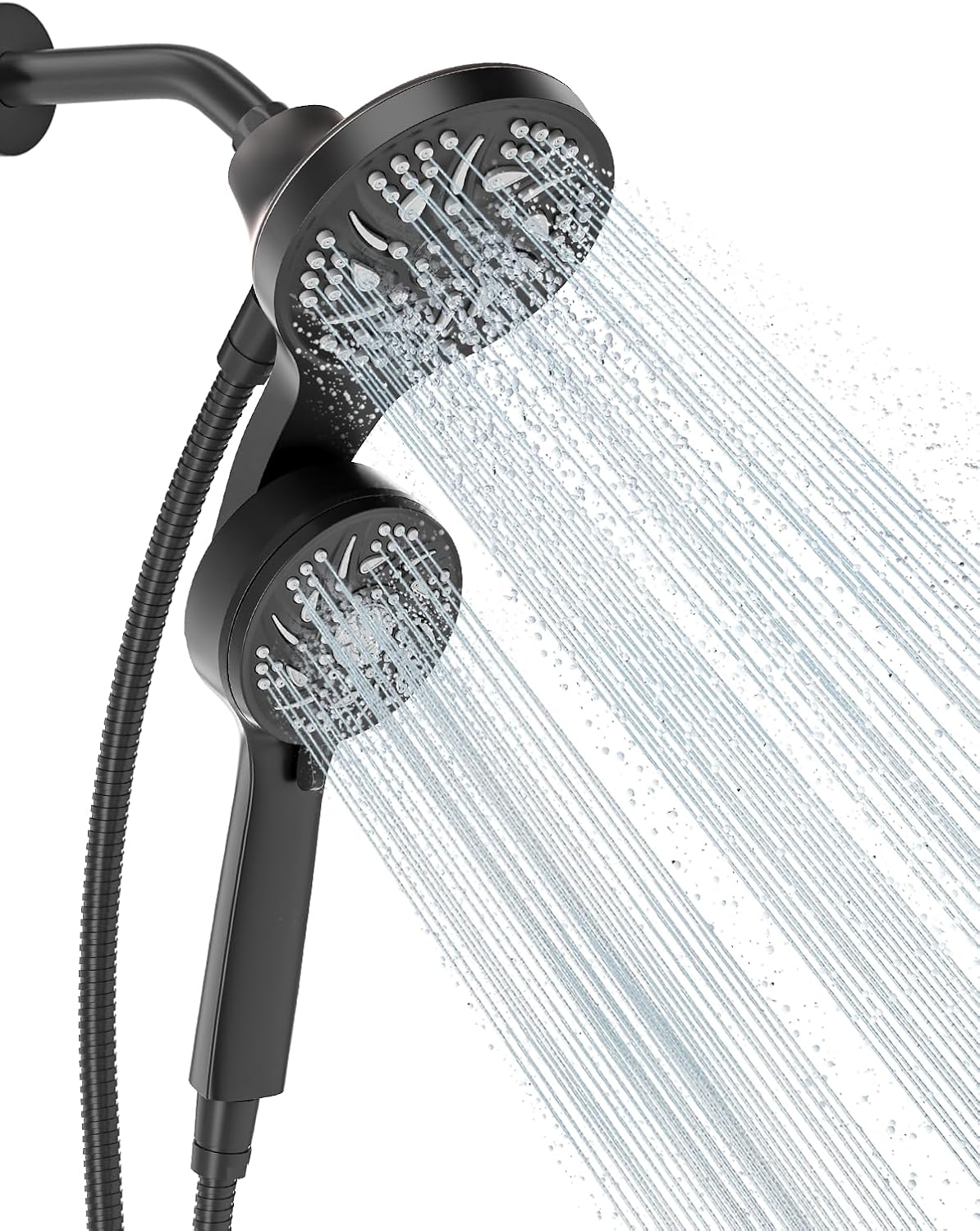 Cobbe 48-Setting 3-Way High Pressure Shower Head Combo with Handheld Rain Shower - Black Cobbe 48-Setting 3-Way High Pressure Shower Head Combo with Handheld Rain Shower - Black