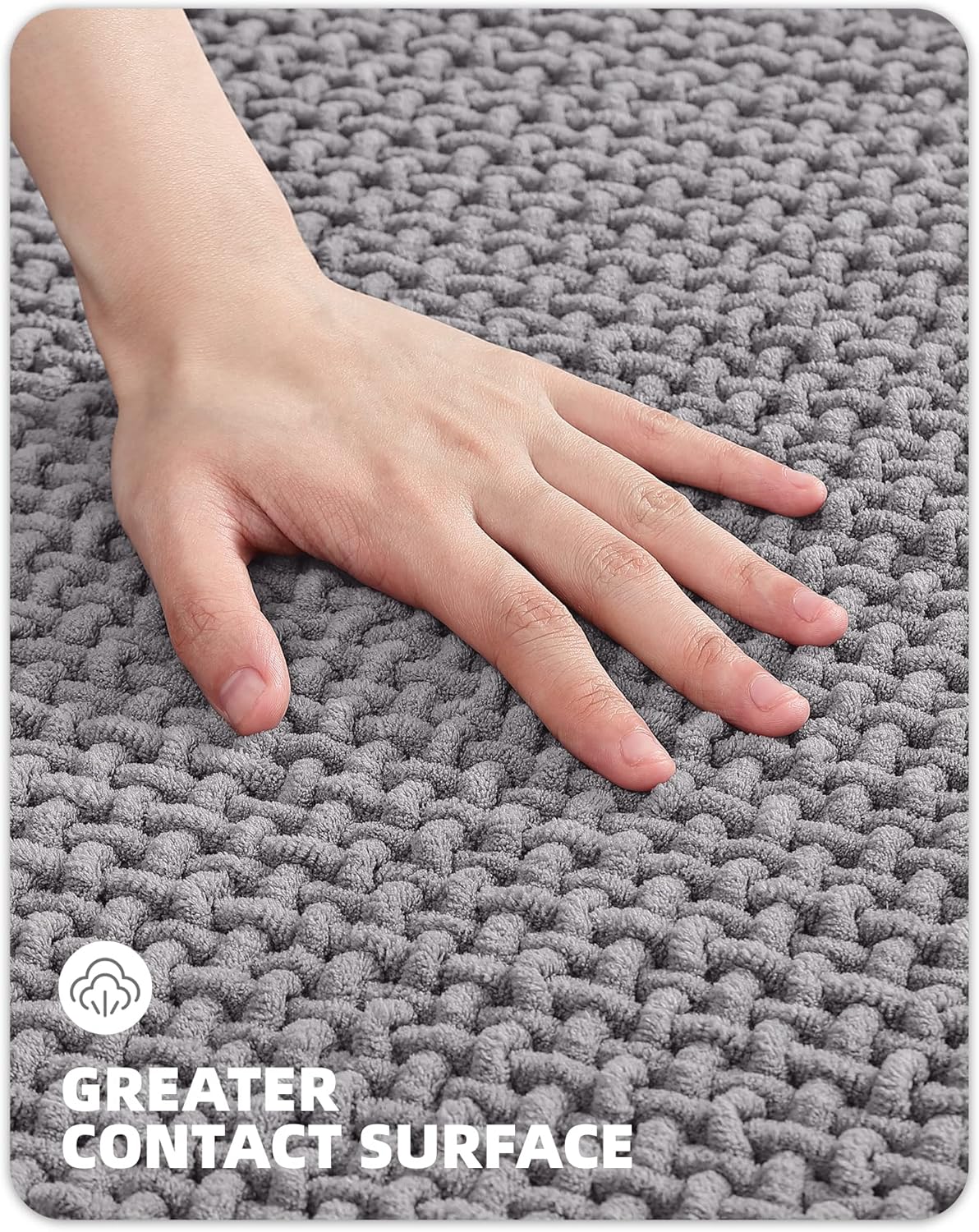 ColorGeometry Black Chenille Bathroom Rugs- Non Slip, Absorbent, Quick Dry, Thin, Washable- 16x24 Small Bath Mat Carpet Bath Rugs for Bathroom Floor, Shower, Sink, Vanity