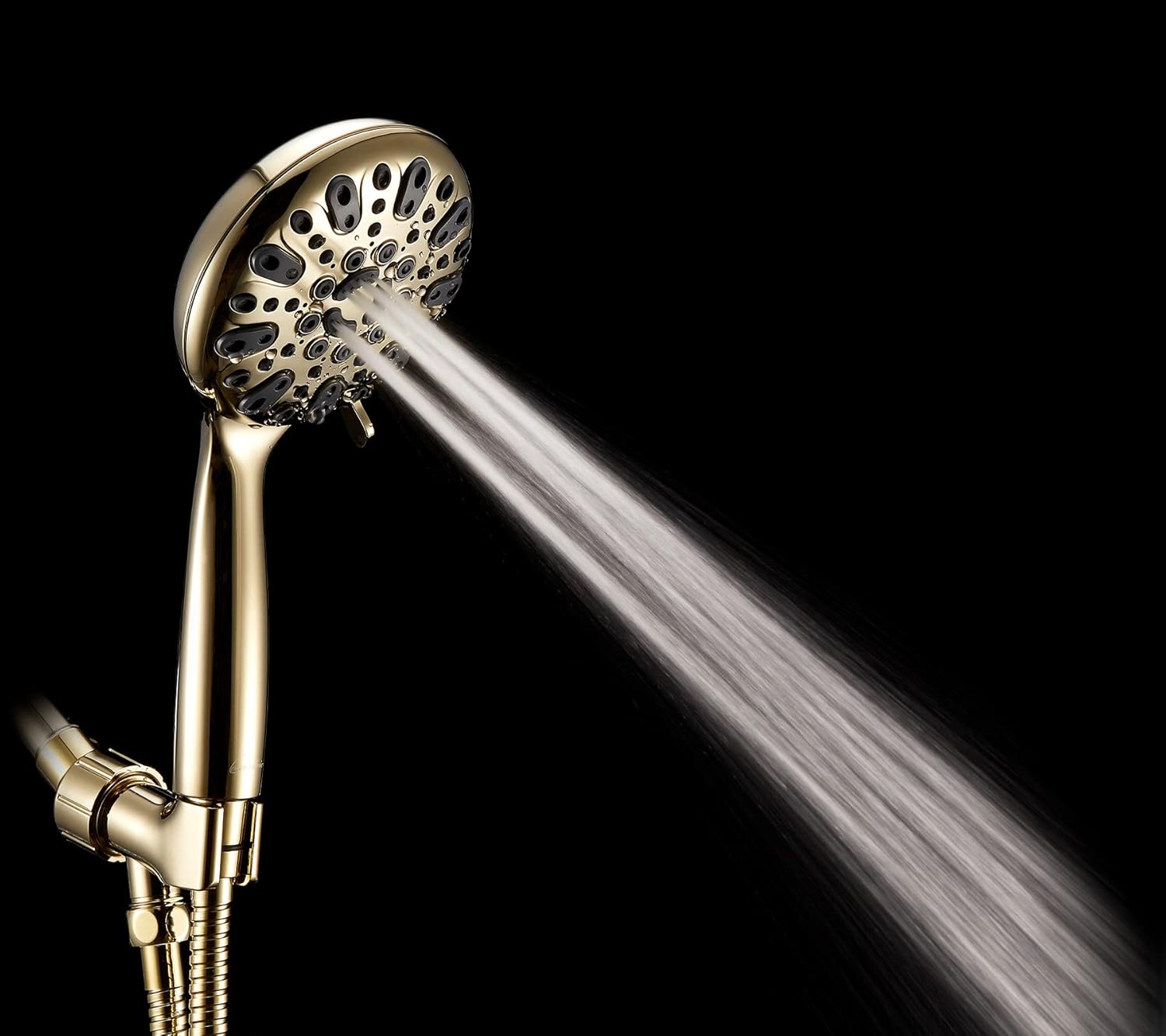 Handheld Shower Head, 6 Spray Setting High Pressure Shower Head with Brass Swivel Ball Bracket and Extra Long Stainless Steel Hose, Brushed Nickel, 5