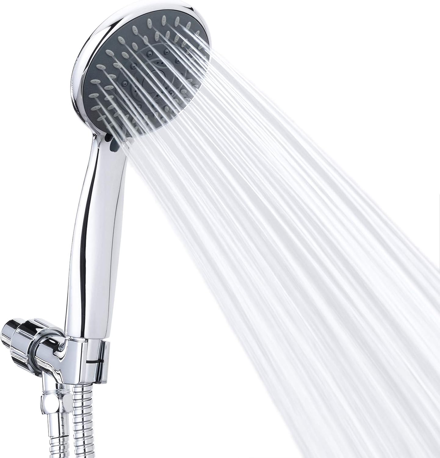 High Pressure Handheld Shower Head Briout 5-Settings Powerful Water Spray Shower Head against Low Pressure Water Flow with Stainless Hose and Adjustable Mount High Pressure Handheld Shower Head Briout 5-Settings Powerful Water Spray Shower Head against Low Pressure Water Flow with Stainless Hose and Adjustable Mount