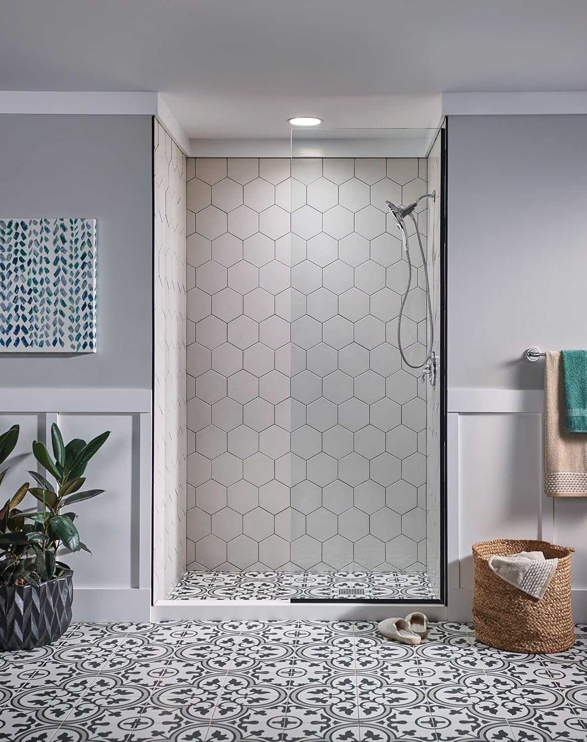 Moen 26112SRN Engage Spot Resist Brushed Nickel Six-Function Removable Handheld Showerhead with Magnetic Docking System, 5.5-Inch