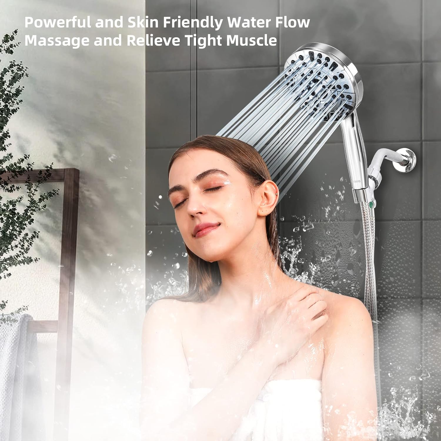 Shower Head,10 Functions High Pressure shower head with handheld, Built-in Pause Mode  2 Power Wash, Non-Clogging Nozzles High Flow Hand Held Shower Head, Leakproof 6.5ft HoseMetal Bracket
